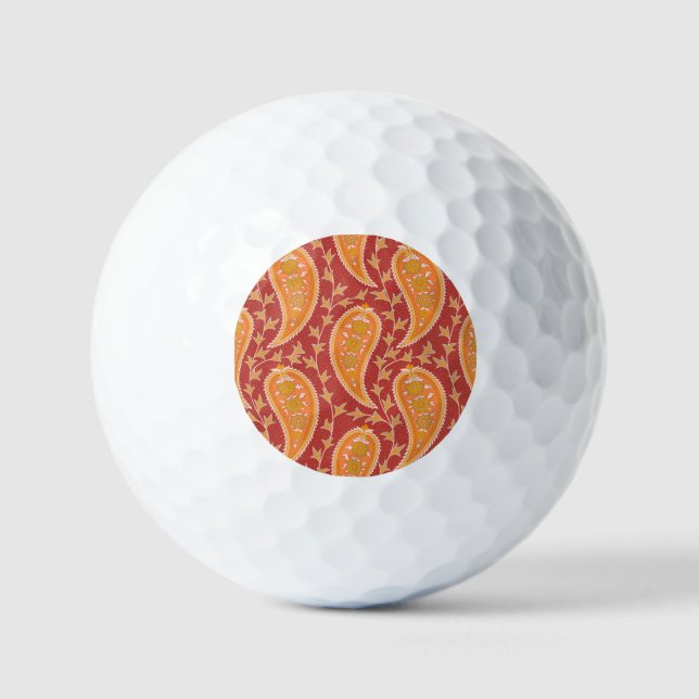Maroon Paisley: Türkischer Cucumber-Ornament. Golfball (Vorderseite)