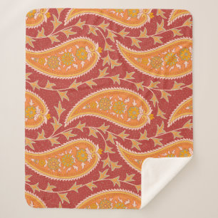Maroon Paisley: Türkischer Cucumber-Ornament. Sherpadecke