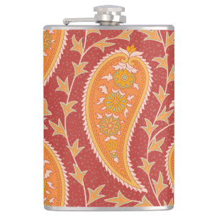 Maroon Paisley: Türkisches Gurken-Ornament. Flachmann