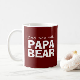 Maroon Papa Bear Minimalistische Typografie Tasse