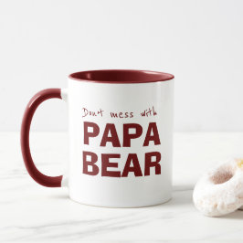Maroon Papa Bear Vater Minimalistische Typografie Tasse