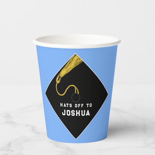 Maroon Paper Cups der personalisiert Graduierungsp Pappbecher (Vorderseite)