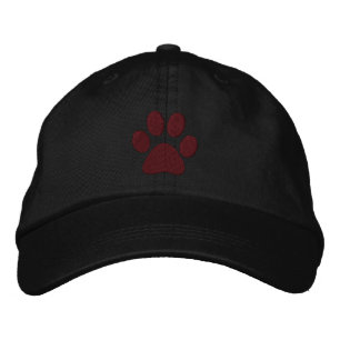 Maroon Paw Cap Bestickte Baseballkappe