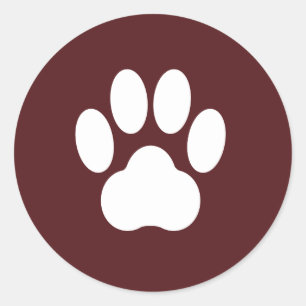 Maroon Paw Print Sticker