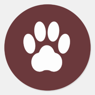 Maroon Paw Print Sticker