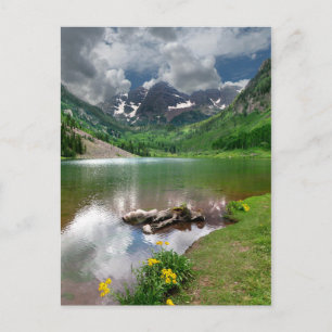 Maroon Peak / Lake in Aspen Colorado Postkarte