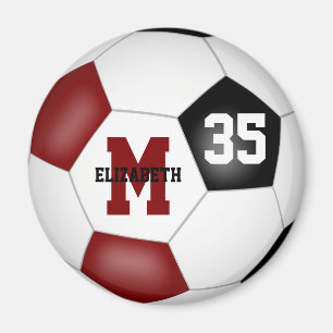 Maroon personalisierte Fußballmannschaftsfarben Magnet