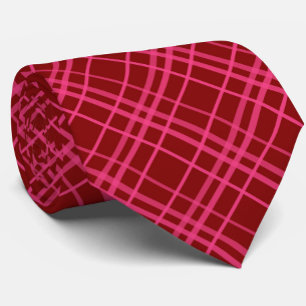 Maroon Pink Karo Gitter Karomuster Design Krawatte
