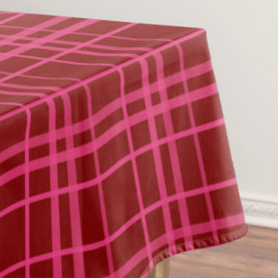 Maroon Pink Karo Gitter Plaid Design Tischdecke