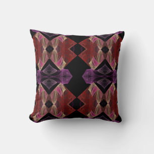 Maroon, Pink und Lavender Abstrakte Fraktal Kissen