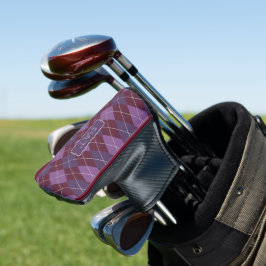 Maroon & Plum Raute Vintages Muster mit beliebigem Golf Headcover