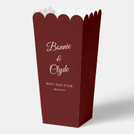 Maroon Popcorn-Geschenkbox für elegante Feiern Geschenkschachtel