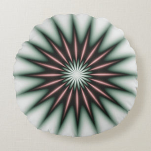 Maroon Radiant Pattern Rundes Kissen