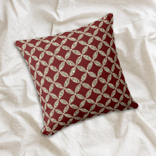 Maroon Red Elegante Imitate Glitzer Pattern Kissen