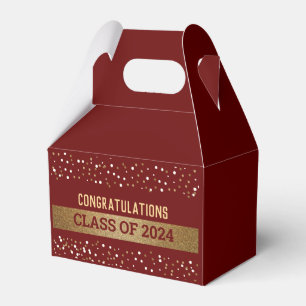 Maroon Red Gold Glückwunschklasse 2024 Geschenkschachtel