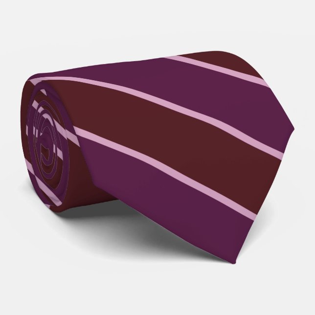 Maroon Red, Magenta And Pink Diagonal Stripes  Krawatte (Gerollt)