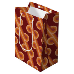 Maroon Red Orange Circles Fusion Fine Art Muster Mittlere Geschenktüte