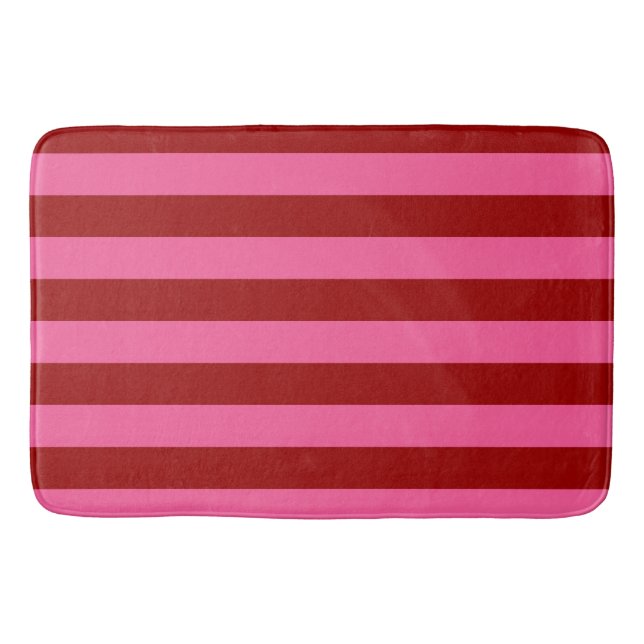 Maroon Red Pink Stripes Design Badematte (Vorderseite)