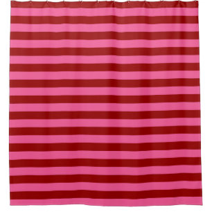 Maroon Red Pink Stripes Design Duschvorhang