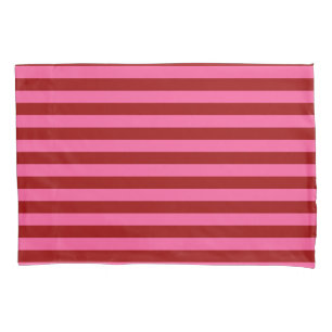 Maroon Red Pink Stripes Design Kissenbezug