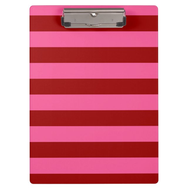 Maroon Red Pink Stripes Design Klemmbrett (Vorderseite)
