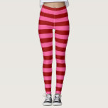 Maroon Red Pink Stripes Design Leggings<br><div class="desc">Maroon dunkelrote und rosa Streifen dekorative horizontale nahtlose Wiederholmuster Design</div>