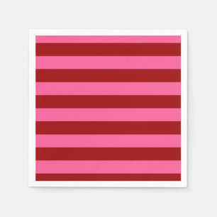 Maroon Red Pink Stripes Design Serviette