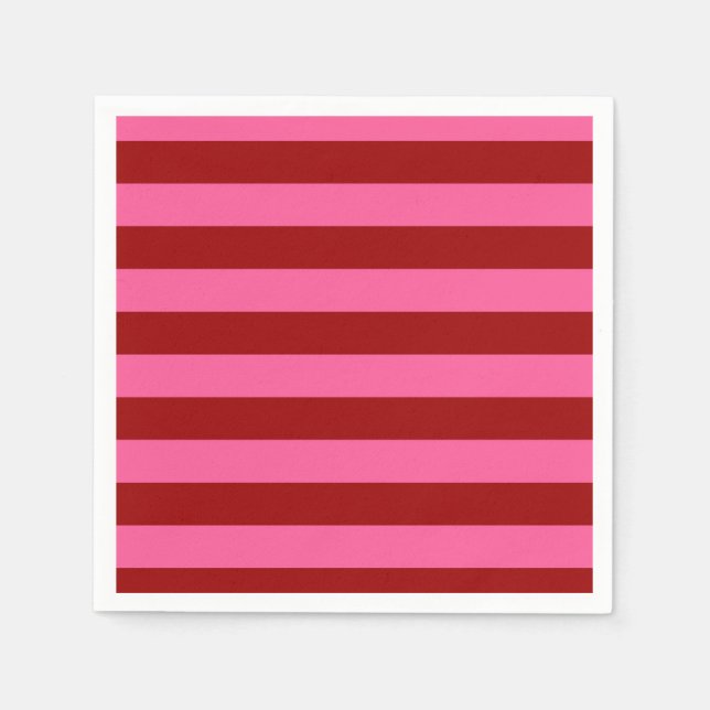 Maroon Red Pink Stripes Design Serviette (Vorderseite)