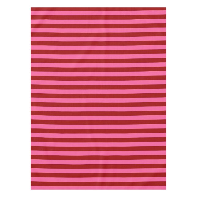 Maroon Red Pink Stripes Design Tischdecke (Vorderseite)