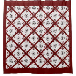Maroon Red Retro Spiro Geometric Muster Duvet Cov Duschvorhang
