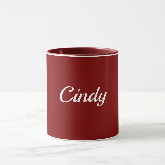Maroon-red, white text, TEMPLATE, Tasse (Zentrum)