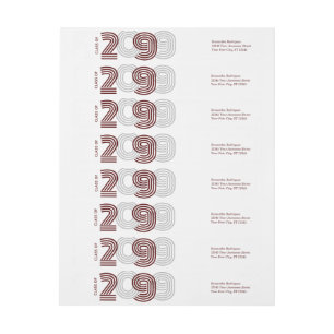 Maroon Retro Big Numbers Class