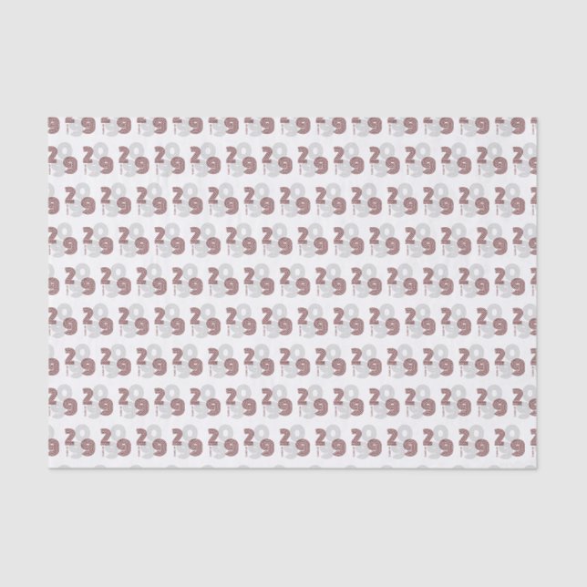 Maroon Retro Big Numbers Class Seidenpapier (Vorderseite)