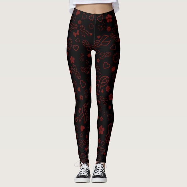 Maroon Ribbons Multi..APS Leggings (Vorderseite)