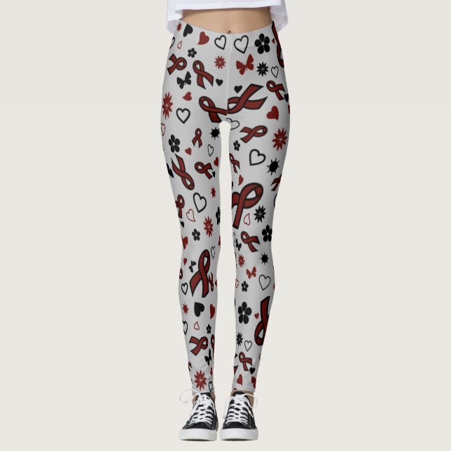 Maroon Ribbons Multi..APS Leggings (Vorderseite)