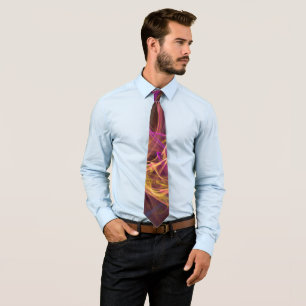 Maroon, Rosa und Gelb, Abstrakter Necktie Krawatte