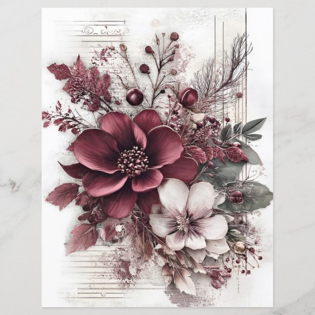 Maroon-Rose-Altpapier (Rückseite)