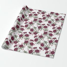Maroon Rose Hochzeit Geschenkpapier