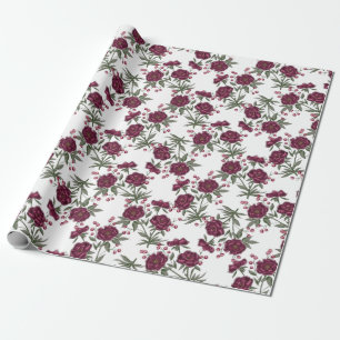 Maroon Rose Hochzeit Geschenkpapier