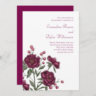 Maroon Rose Wedding Einladung