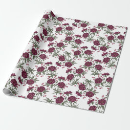 Maroon Rose Wedding Geschenkpapier