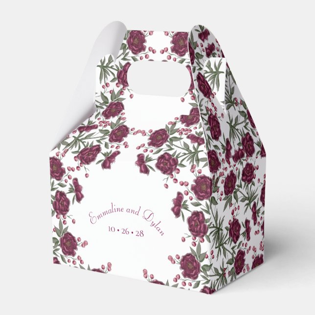 Maroon Rose Wedding Geschenkschachtel (Vorderseite)