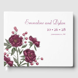 Maroon-Rosen-Hochzeit Gästebuch