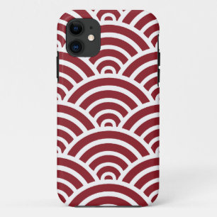 Maroon Scallop Pattern Case-Mate iPhone Hülle
