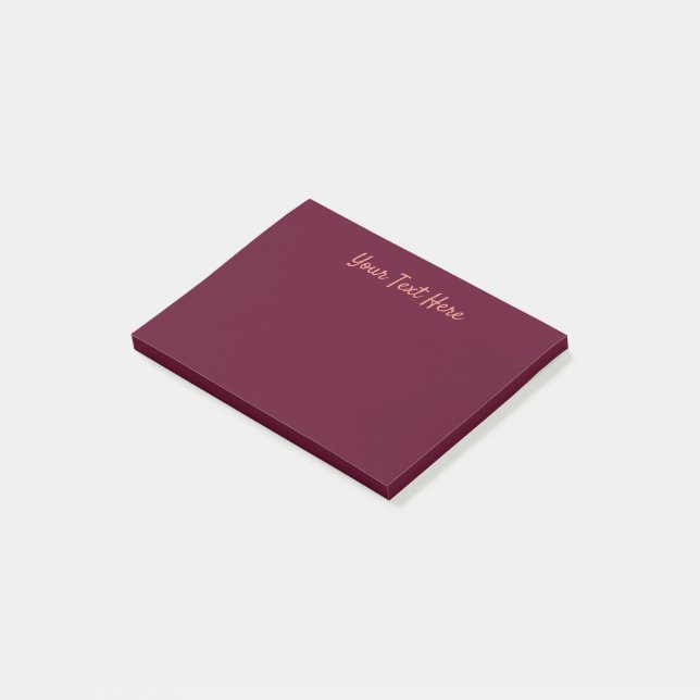 Maroon schlicht minimalistisch post-it klebezettel (angewinkelt)