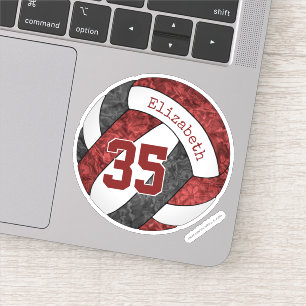 Maroon schwarz Girl Volleyball Team Farben Aufkleber