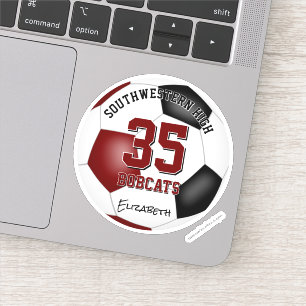 Maroon Schwarze Mannschaft Farben Jungs Mädchen Fu Aufkleber