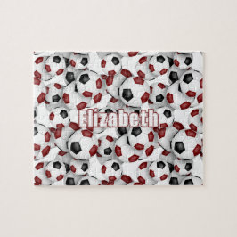 Maroon Schwarze Mannschaft Farben Mädchen Jungs Fu Puzzle
