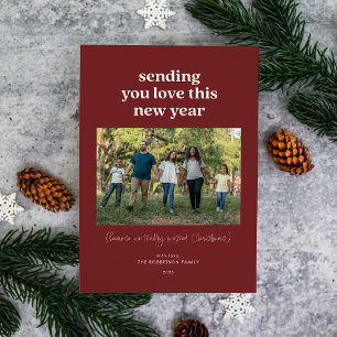 Maroon sendet Ihnen Liebe dieses Neujahrsfoto Feiertagskarte