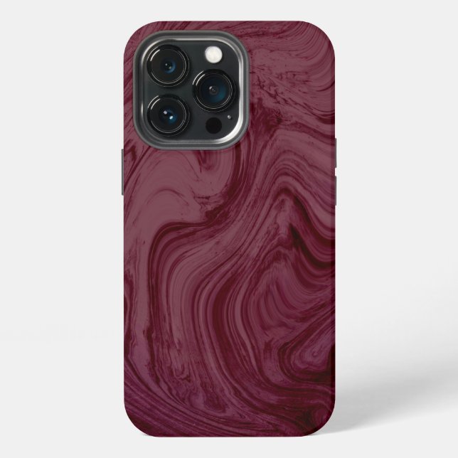Maroon Shades Marmormuster iPhone Hülle (Hinten)